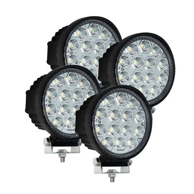 4PCS Round Spot LED Work Light 42W สำหรับเครื่องจักรทางวิศวกรรม