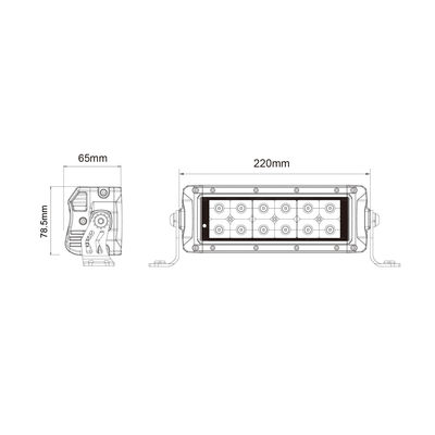 UTV 84W 7.5 นิ้วแถบไฟ LED สองแถวป้องกันรอยขีดข่วนHANMA