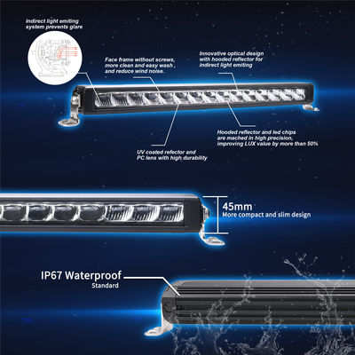 39.5 นิ้ว Combo Beam Slim แถวเดียว LED Light Bar 90w ODM Stainless Steel