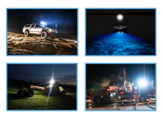 โคมไฟทำงาน LED น้ำท่วมสองชิ้น 1920lm 24W สำหรับรถจักรยานยนต์