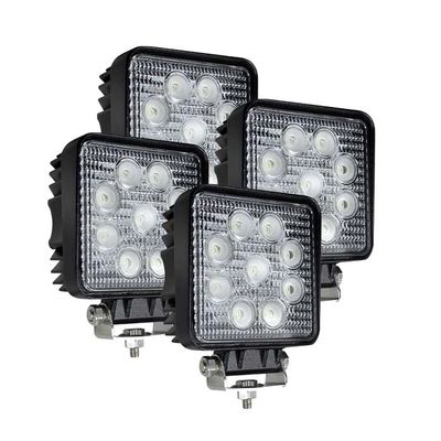 4PCS Square LED น้ำท่วมไฟทำงาน IP67 2160lm Black Housing